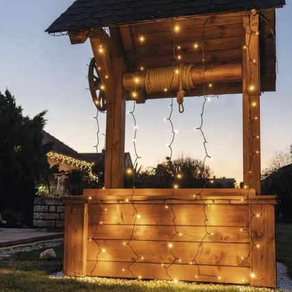 Guirlande de Noël extérieure 100xLED/1x2m IP44 blanc chaud