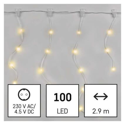 Guirlande de Noël extérieure 100xLED/8 fonctions 7,9x0,7m IP44 blanc chaud