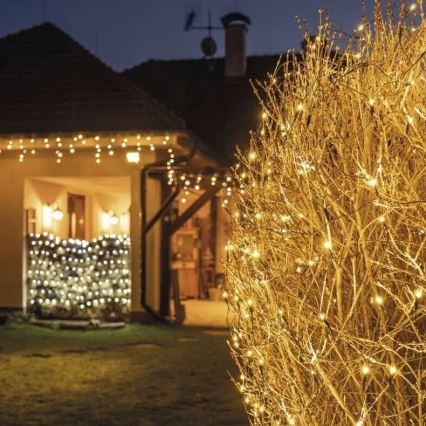 Guirlande de Noël extérieure 160xLED/2x1,5m IP44 blanc chaud