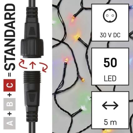 Guirlande de Noël extérieure 50xLED/5m IP44 multicolore