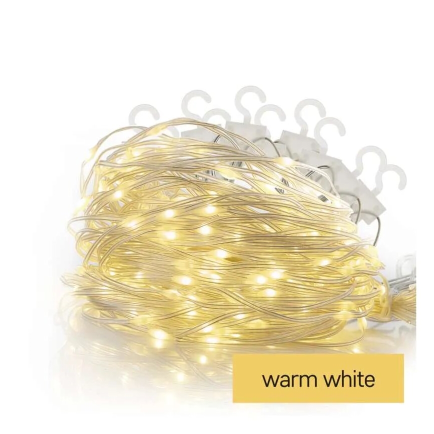 Guirlande de Noël extérieure 54xLED/8 fonctions 6,7x0,7m IP44 blanc chaud