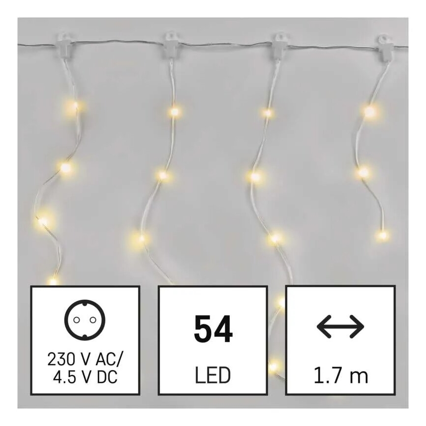 Guirlande de Noël extérieure 54xLED/8 fonctions 6,7x0,7m IP44 blanc chaud