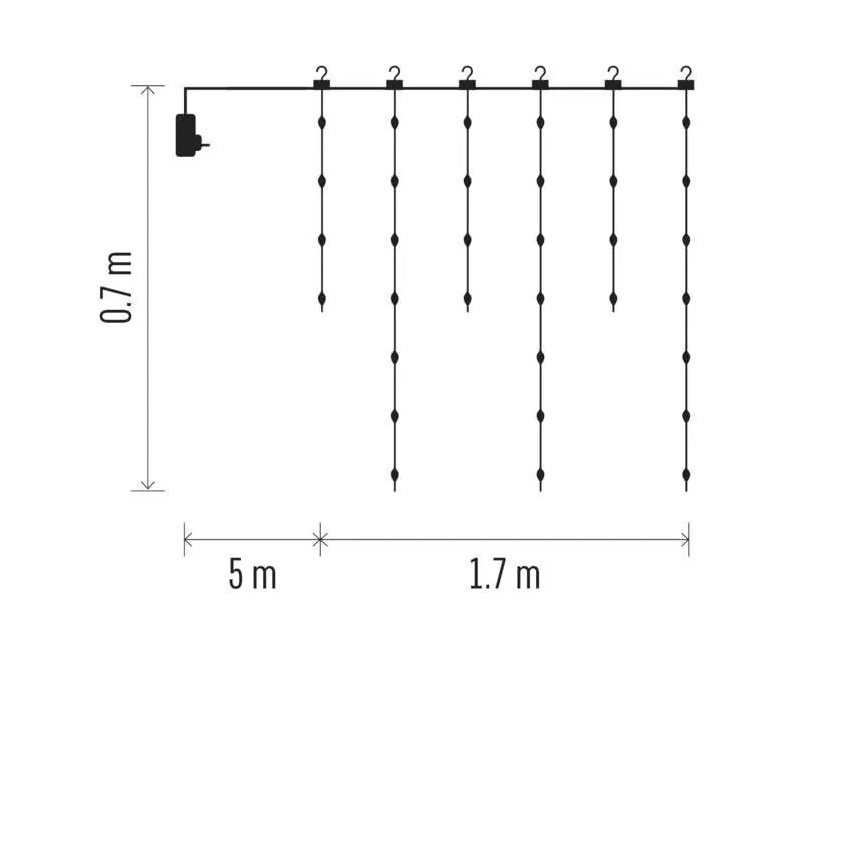 Guirlande de Noël extérieure 54xLED/8 fonctions 6,7x0,7m IP44 blanc chaud
