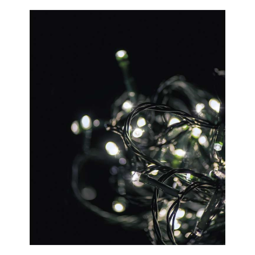 Guirlande de noël extérieure CHAIN 180xLED/8 fonctions 8m IP44 blanc froid
