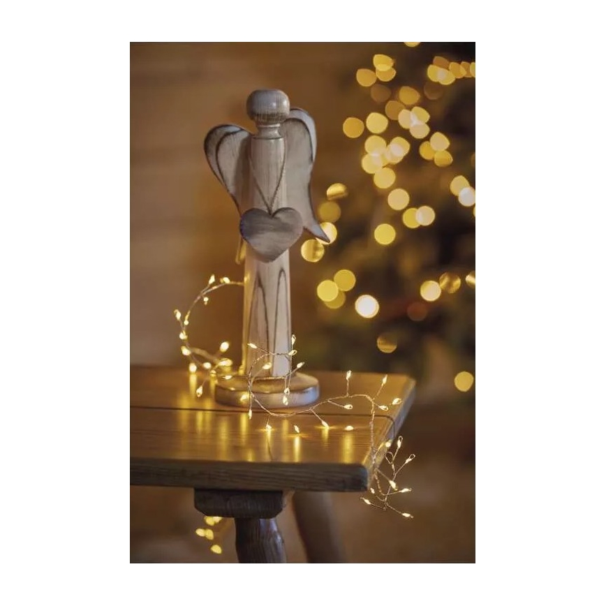 Guirlande de noël LED 100xLED/3xAA 2,7m blanc chaud