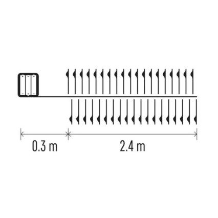 Guirlande de noël LED 100xLED/3xAA 2,7m blanc chaud