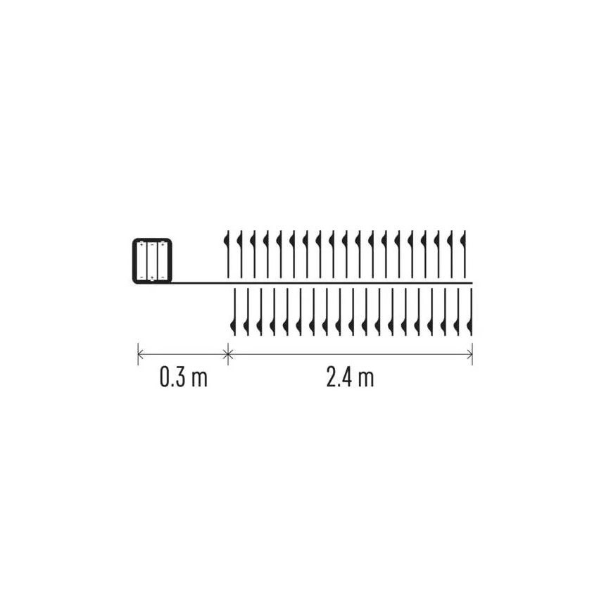 Guirlande de noël LED 100xLED/3xAA 2,7m blanc chaud