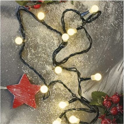 Guirlande de Noël LED 200 LED, 8 fonctions, 20 m, IP44, blanc chaud