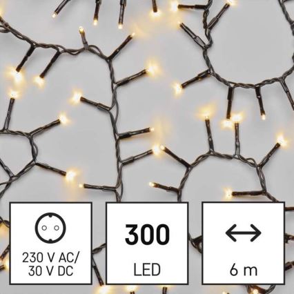 Guirlande de Noël LED 300xLED/11m IP44 blanc chaud