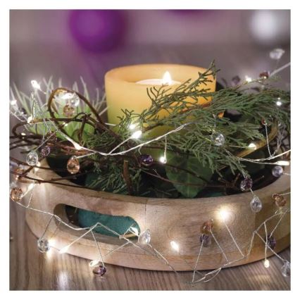 Guirlande de Noël LED 40xLED/3xAA 1,5 m blanc chaud