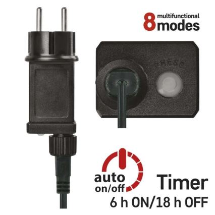 Guirlande de Noël LED, 80 lampes LED, 230 V, 8 fonctions, 13 m, IP44, blanc chaud