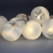 Guirlande de Noël LED boules 1 m 10xLED 1m blanc chaud