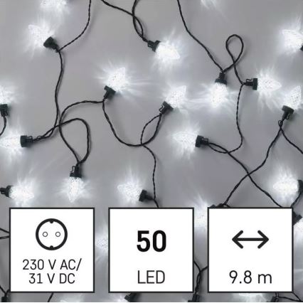 Guirlande de Noël LED d'extérieur 50xLED/8 fonctions 14,8 m IP44 blanc froid