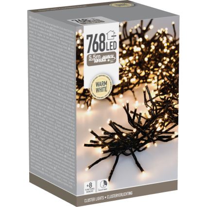 Guirlande de Noël LED d'extérieur 768xLED/230V/8 fonctions 8,5 m IP44 blanc chaud