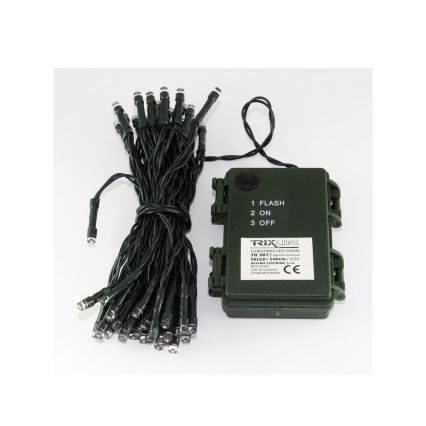 Guirlande de Noël LED extérieur 100xLED/2 fonctions/3xAA 10,8m IP44 blanc froid