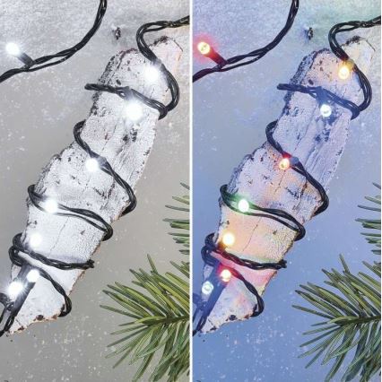 Guirlande de Noël LED extérieur 100xLED/8 modes 15m IP44 blanc froid/multicolore