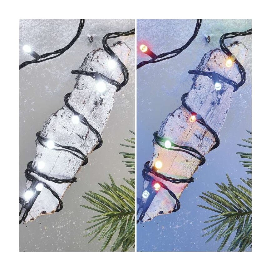 Guirlande de Noël LED extérieur 100xLED/8 modes 15m IP44 blanc froid/multicolore