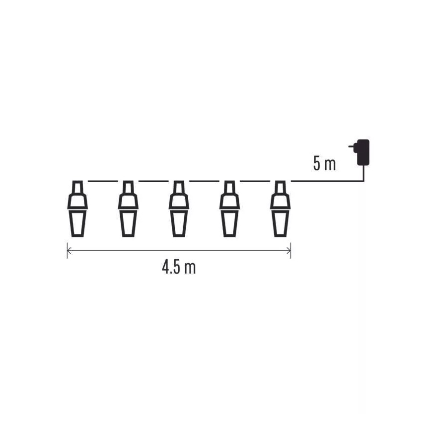 Guirlande de Noël LED extérieur 10xLED/9,5 m IP44 blanc froid