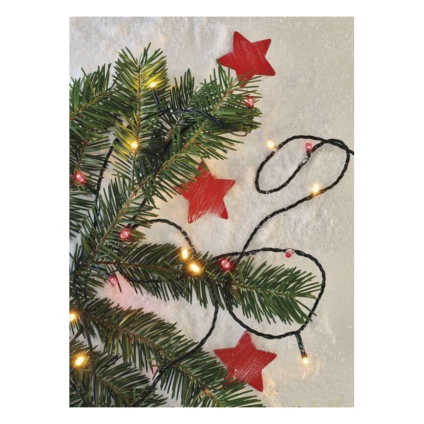 Guirlande de Noël LED extérieur 120xLED/2 fonctions 17m IP44 blanc/rouge chaud