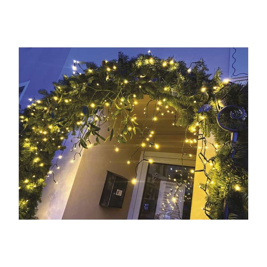 Guirlande de Noël LED extérieur 200xLED/8 modes 8,6m IP44 blanc chaud