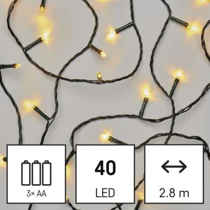 Guirlande de Noël LED extérieur 40xLED/3,3m IP44 blanc chaud