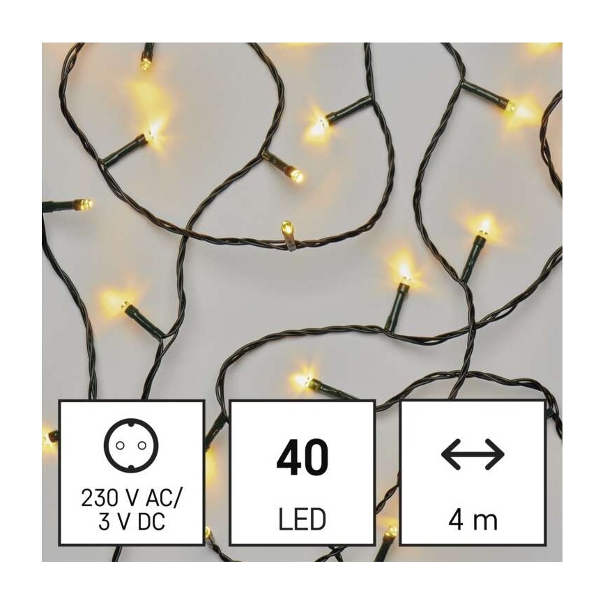 Guirlande de Noël LED extérieur 40xLED/9m IP44 blanc chaud