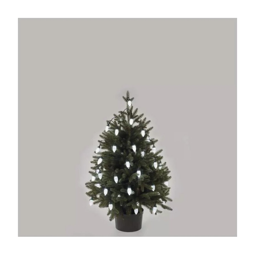 Guirlande de Noël LED extérieure 50 LED / 8 fonctions 14,8 m IP44 blanc froid