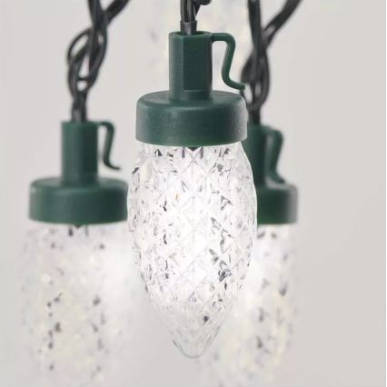 Guirlande de Noël LED extérieure 50 LED / 8 fonctions 14,8 m IP44 blanc froid