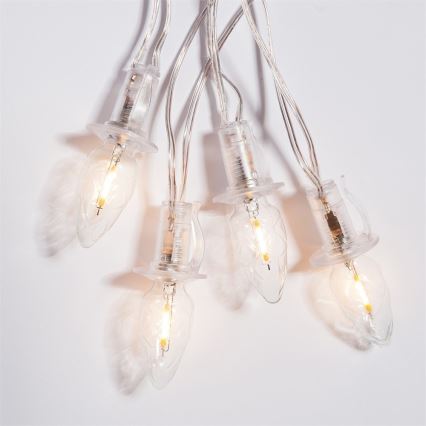 Guirlande de Noël LED extérieure CONE FILAMENT 20xE10 19m transparent/blanc chaud IP44, Made in the EU