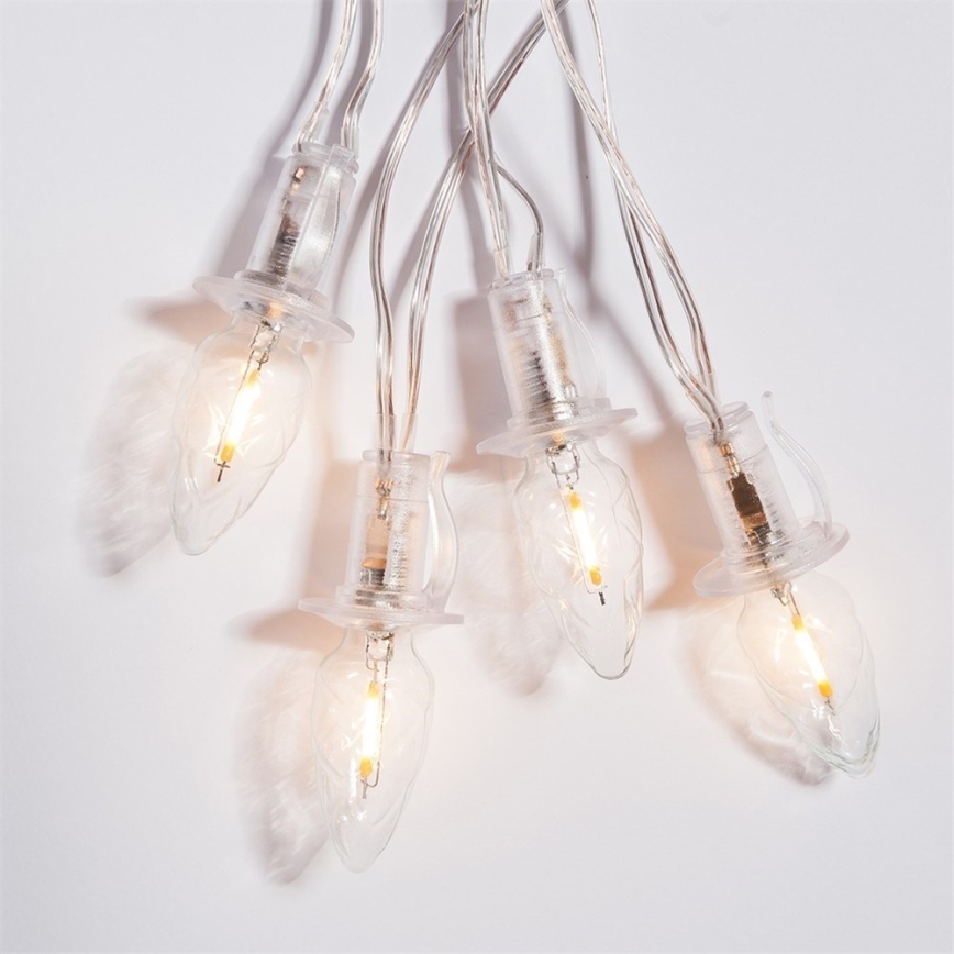 Guirlande de Noël LED extérieure CONE FILAMENT 20xE10 19m transparent/blanc chaud IP44, Made in the EU