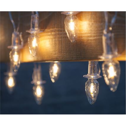 Guirlande de Noël LED extérieure CONE FILAMENT 20xE10 19m transparent/blanc chaud IP44, Made in the EU