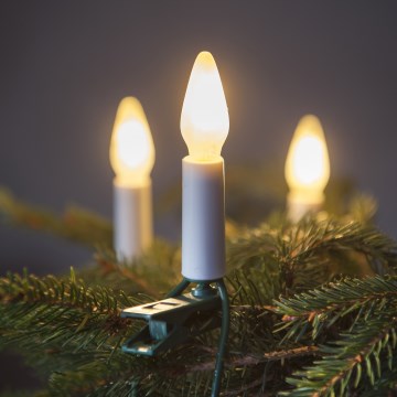 Guirlande de Noël LED extérieure FELICIA FILAMENT 20xE10 19m blanc/blanc chaud IP44, Made in the EU