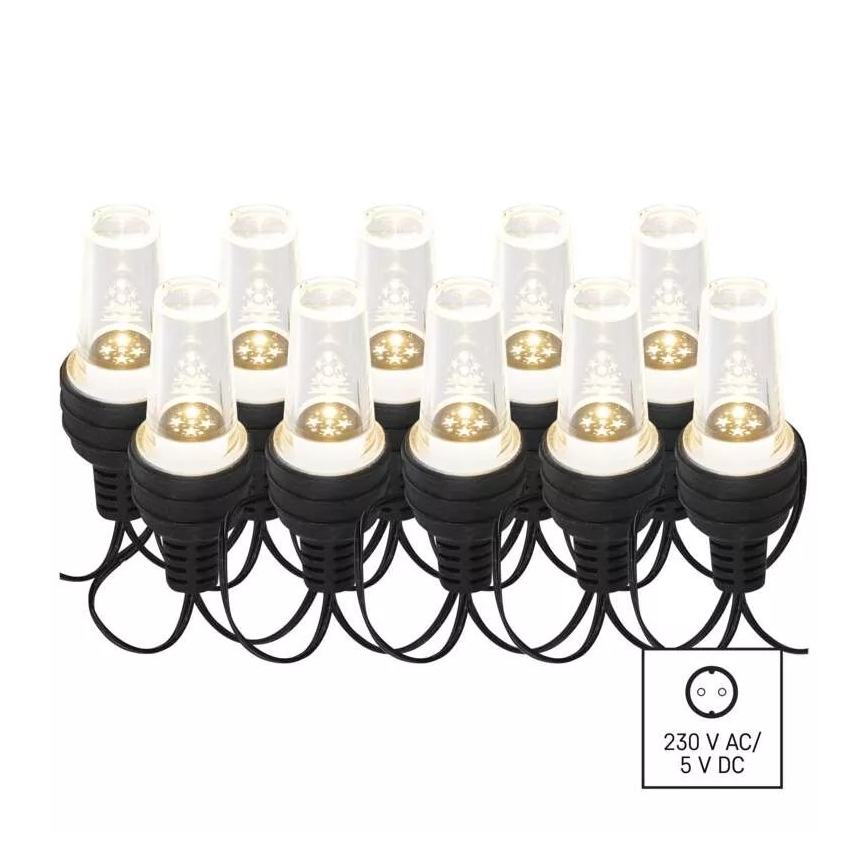 Guirlande de Noël LED pour extérieur 10xLED/9,5 m IP44 blanc froid
