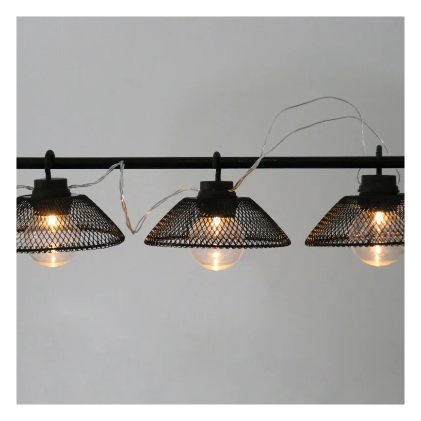 Guirlande décorative ASTRA 10xLED/2xAA 2,1 m noir