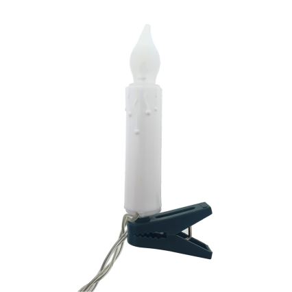 Guirlande décorative de Noël à LED, 10 LED / 2xAA, 1,65 m, blanc chaud, en forme de bougies