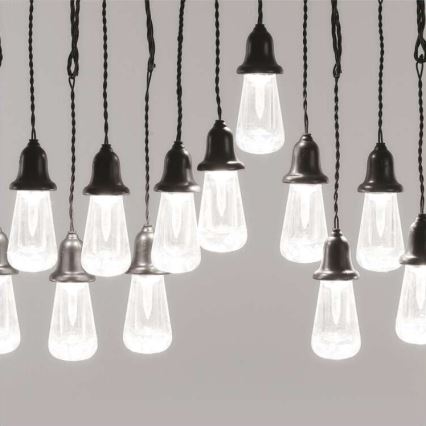 Guirlande décorative d'extérieur 16xLED 8,6m IP44 blanc froid