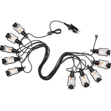 Guirlande décorative d'extérieur GIRLANDA 10xLED 10m IP44 blanc chaud