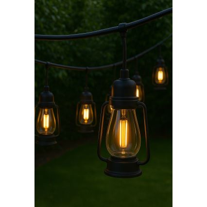 Guirlande décorative d'extérieur GIRLANDA 10xLED 10m IP44 blanc chaud