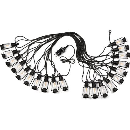 Guirlande décorative d'extérieur GIRLANDA 20xLED 20m IP44 blanc chaud