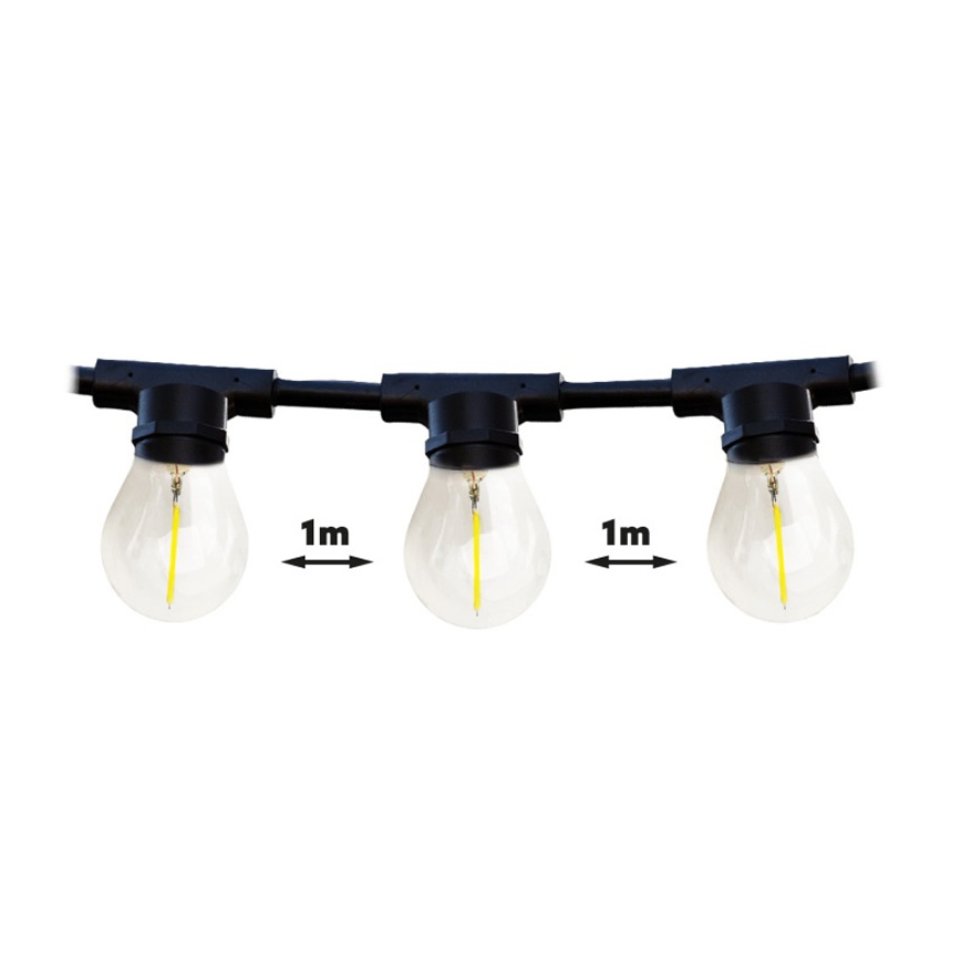 Guirlande décorative d'extérieur MIMOSA 20xE27/1,3W/230V IP44 20m