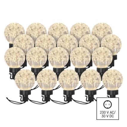 Guirlande décorative extérieure 20xLED/12,6m IP44 blanc chaud
