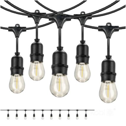 Guirlande décorative extérieure BAJA ST64 10xE27/1W/230V 10,9m IP44 blanc chaud