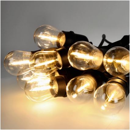 Guirlande décorative extérieure BAJA ST64 10xE27/1W/230V 10,9m IP44 blanc chaud