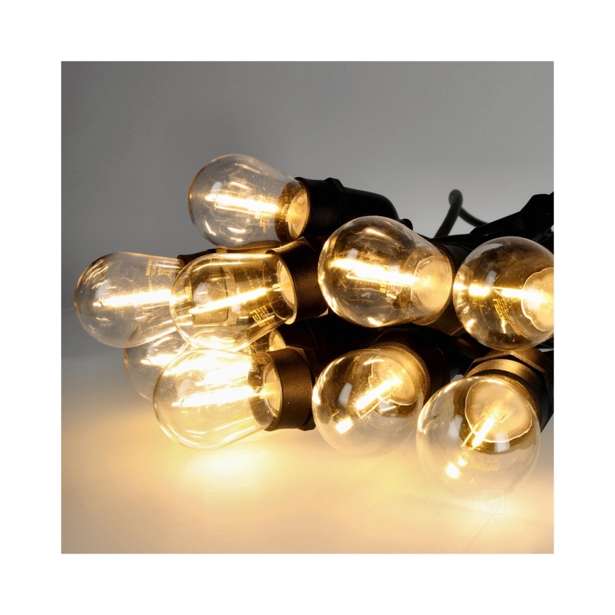 Guirlande décorative extérieure BAJA ST64 10xE27/1W/230V 10,9m IP44 blanc chaud