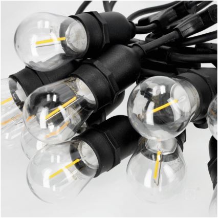 Guirlande décorative extérieure BAJA ST64 10xE27/1W/230V 10,9m IP44 blanc chaud