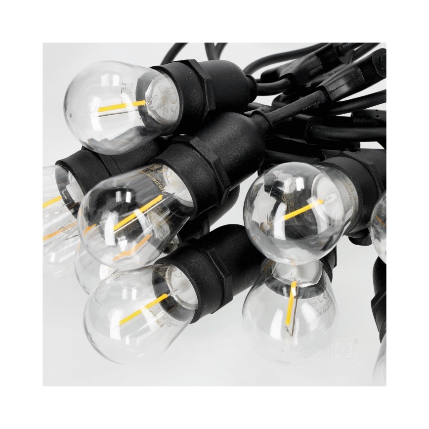 Guirlande décorative extérieure BAJA ST64 10xE27/1W/230V 10,9m IP44 blanc chaud
