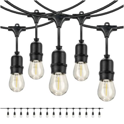 Guirlande décorative extérieure BAJA ST64 15xE27/1W/230V 15,9m IP44 blanc chaud