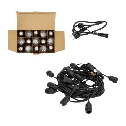 Guirlande décorative extérieure BAJA ST64 15xE27/1W/230V 15,9m IP44 blanc chaud