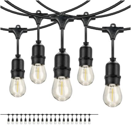 Guirlande décorative extérieure BAJA ST64 20xE27/1W/230V 10,9m IP44 blanc chaud