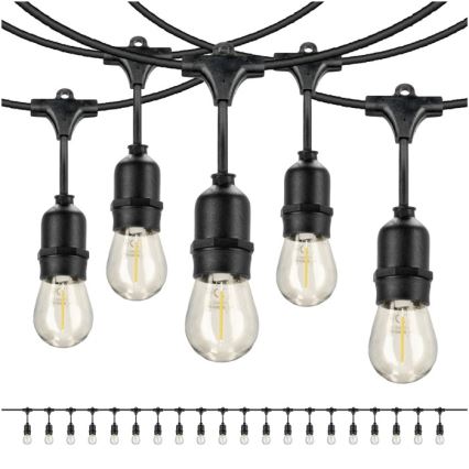 Guirlande décorative extérieure BAJA ST64 20xE27/1W/230V 20,9m IP44 blanc chaud